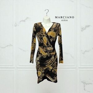 NWOT, Marciano by Guess, Black & Gold Paisley Pattern Dress, Small